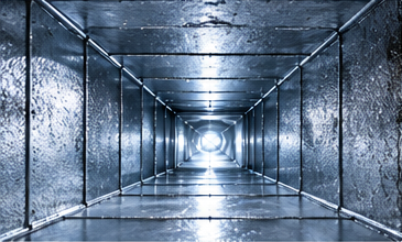 Interior of a cleaned exhaust duct