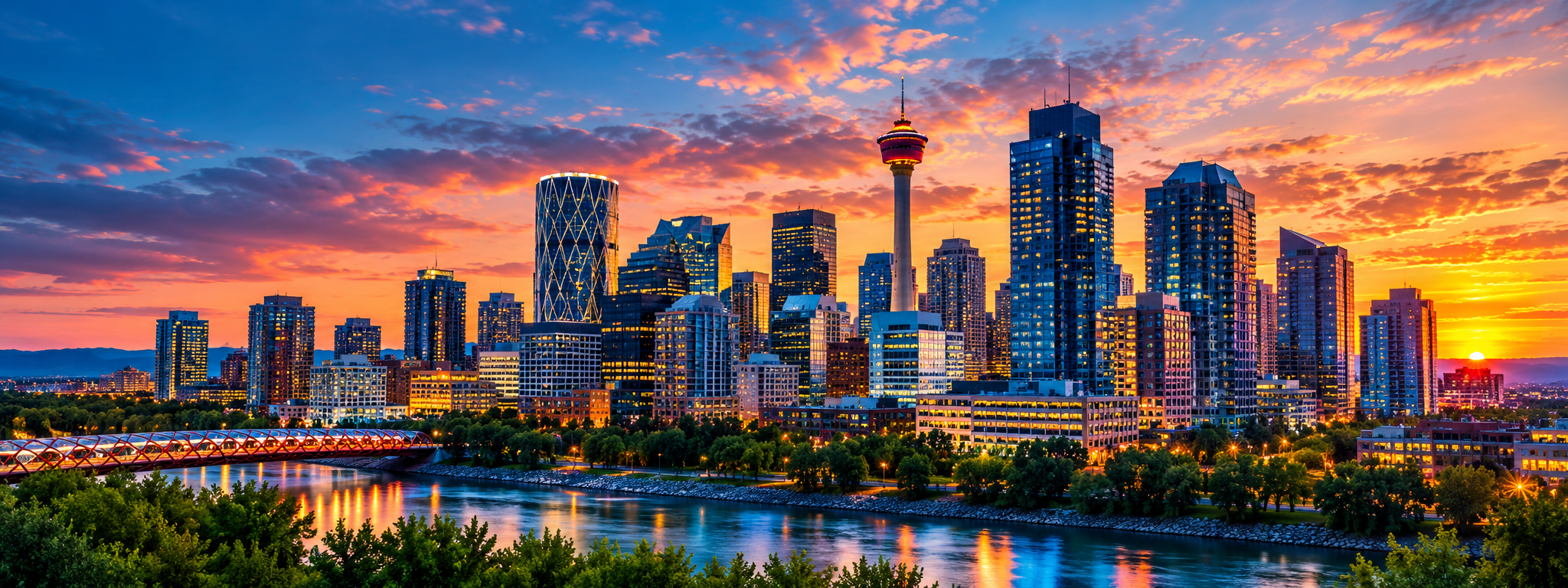 Calgary skyline with the Calgary Tower