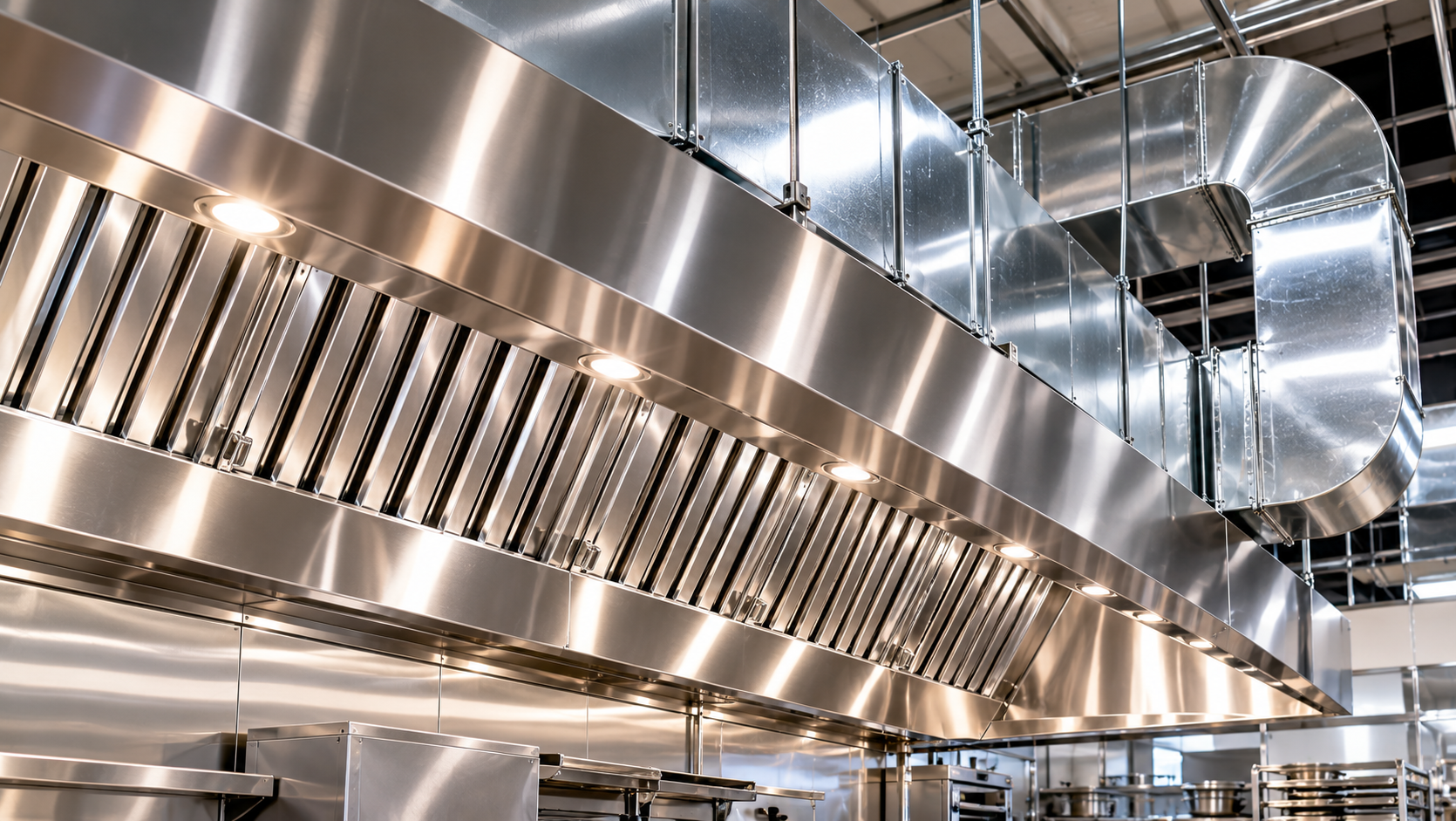 Kitchen exhaust hood before cleaning